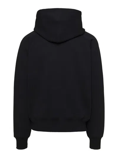 Shop Ami Alexandre Mattiussi Black Hoodie With Logo Detail In Cotton Man