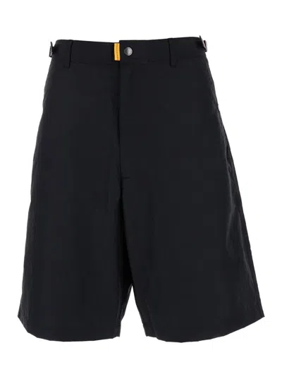 Parajumpers Black Bermuda Shorts With Buckles At Sides In Black