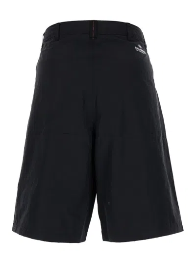 Parajumpers Black Bermuda Shorts With Buckles At Sides In Black