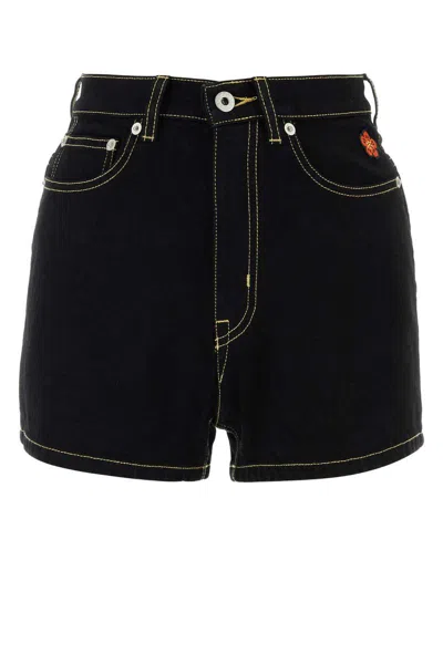Shop Kenzo Shorts In Rinse Black