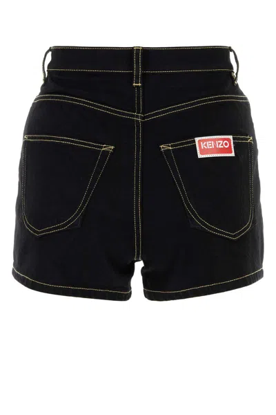 Shop Kenzo Shorts In Rinse Black