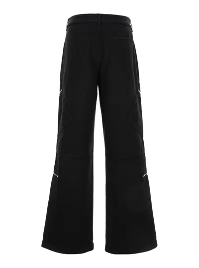 Shop Jacquemus Black Cargo Trousers In Cotton Man