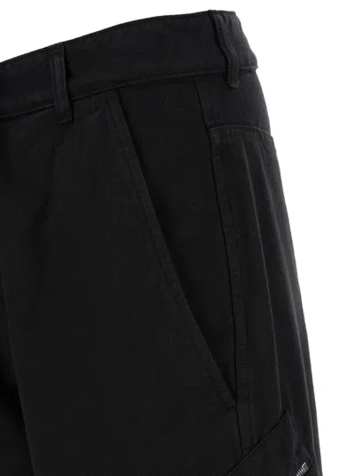Shop Jacquemus Black Cargo Trousers In Cotton Man