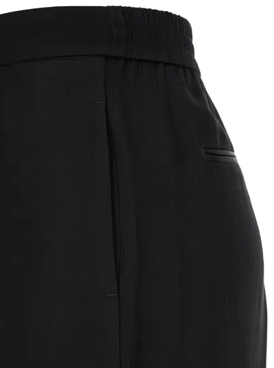 Shop Pt Torino 'lorenza' Black Relaxed Pants With Welt Pockets In Viscose Woman
