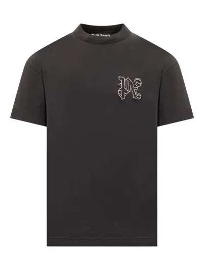 Shop Palm Angels Monogram T-shirt In Black