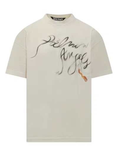 Shop Palm Angels T-shirt Foggy Pa In White