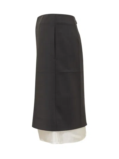 Shop Peter Do Side Slit Skirt In Black