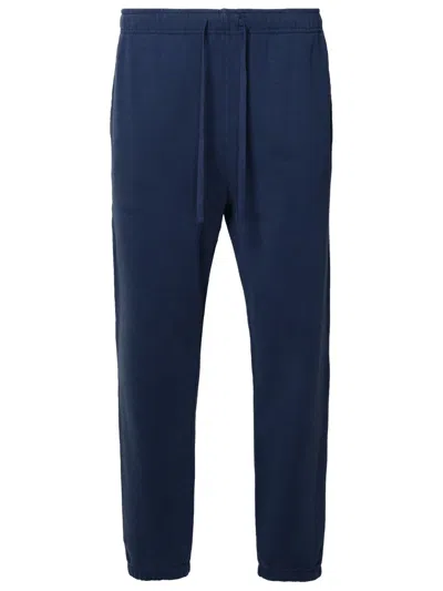 Shop Polo Ralph Lauren Blue Cotton Pants In Navy