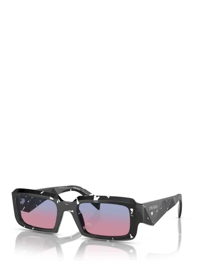 Shop Prada Eyewear Sunglasses In Black Crystal Tortoise