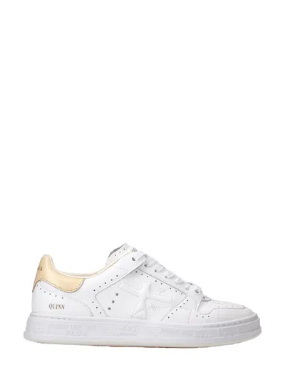 Shop Premiata Quinn-d - Sneakers In White/gold