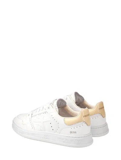 Shop Premiata Quinn-d - Sneakers In White/gold