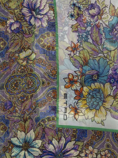 Shop Etro Multicolor Scarf With 'bouquet Medaglioni' Print In Silk Woman