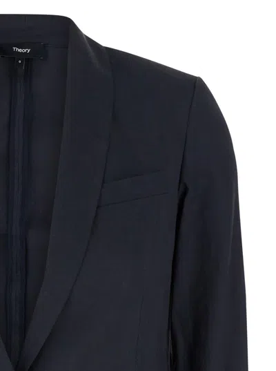 Theory Shawl-lapels Single-breasted Blazer In Black