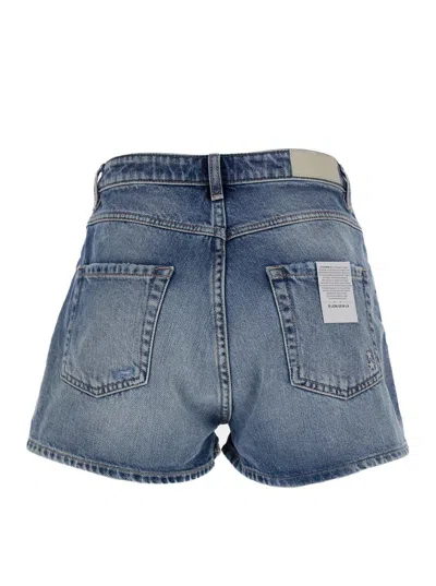 Shop Icon Denim 'sam' Blue Shorts With Rips In Cotton Denim Woman