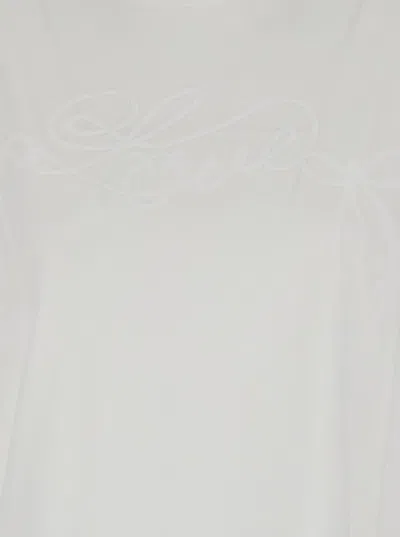 Shop Pinko White T-shirt With Tonal Logo Signature In Cotton Woman