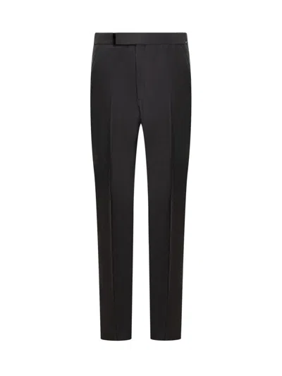 Shop Tom Ford Wool And Silk Pants In Black