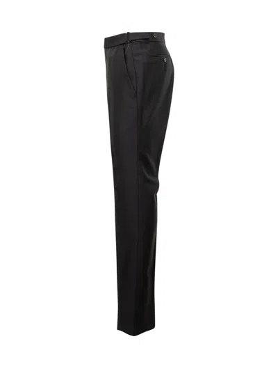 Shop Tom Ford Wool And Silk Pants In Black
