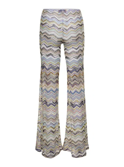 Shop Missoni Multicolor Flared Trousers In Viscose Blend Woman