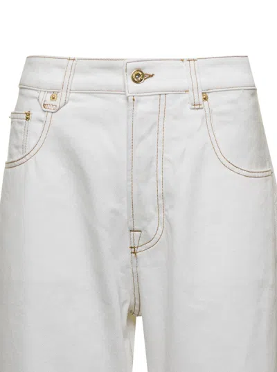 Shop Jacquemus White 'la De Nîmes' Oversize Jeans In Cotton Woman
