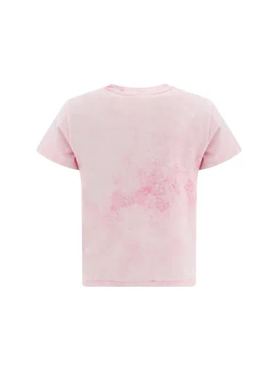 Shop Alexander Wang T-shirts In Lt Pink Bleach Out