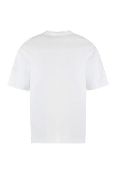 Shop Jacquemus Cuadro Cotton Crew-neck T-shirt In White