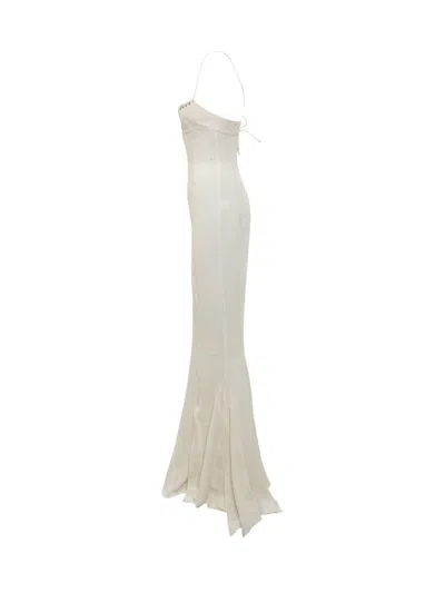 Shop Ludovic De Saint Sernin Mermaid Bi Long Dress In White