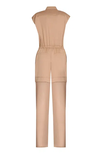 Shop Pinko Utility Crepe Jumpsuit In Camel