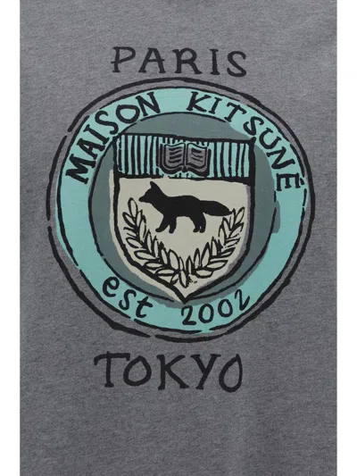 Shop Maison Kitsuné T-shirts In Medium Grey Melange