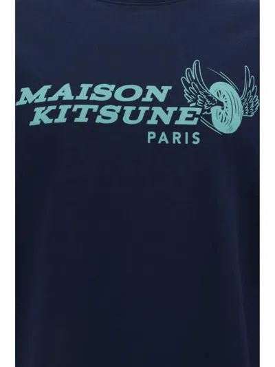 Shop Maison Kitsuné T-shirts In Ink Blue