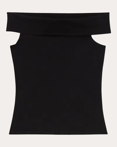 Shop Theory Women's Off-shoulder Drape Top In Black