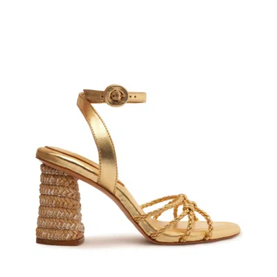 Shop Schutz Amara Nappa Metallic Sandal In Gold