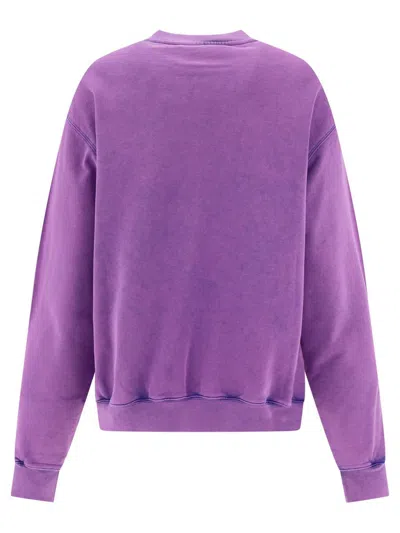 Shop Acne Studios Sweatshirt With Blurred Logo In Purple
