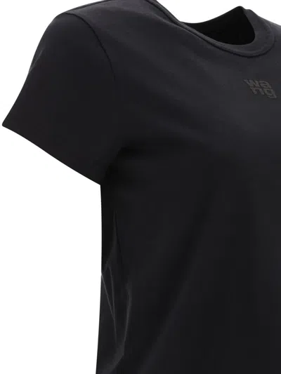 Shop Alexander Wang "puff Logo" T-shirt In Black