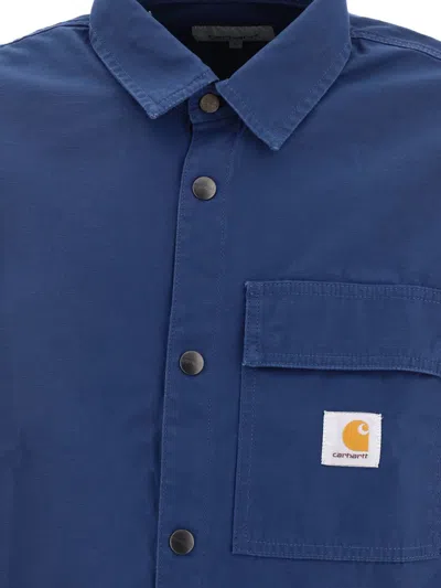 Shop Carhartt Wip "hayworth" Overshirt Jacket In Blue