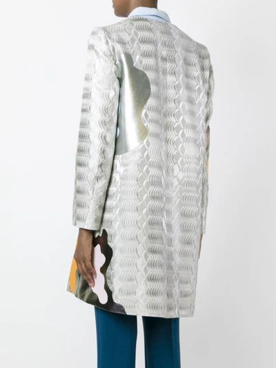 Shop Mary Katrantzou Framis A-line Coat In Grey