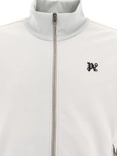 Shop Palm Angels "monogram" Track Sweatshirt In Grey