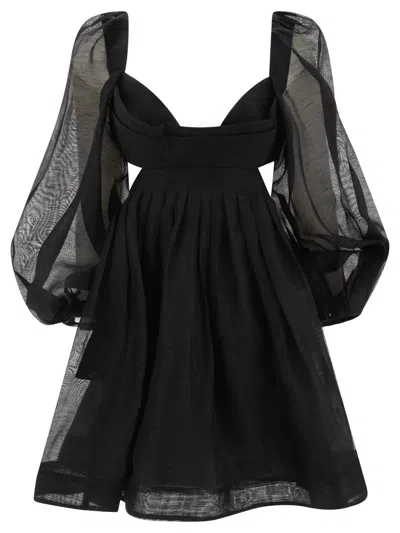 Shop Zimmermann "harmony Bralette" Dress In Black