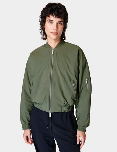 Shop Sweaty Betty Explorer Bomber Jacket In Green