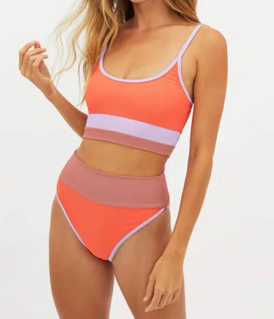 Shop Beach Riot Eva Bikini Top In Oasis Colorblock In Multi