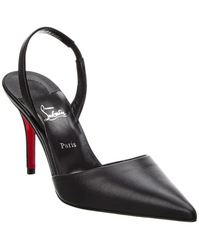 Shop Christian Louboutin Apostropha Sling 80 Leather Slingback Pump In Black