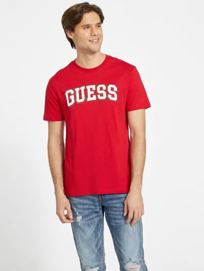 Shop Guess Factory Ajax Logo Tee In Red