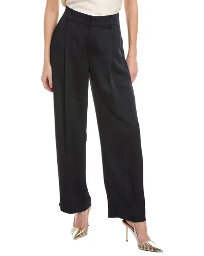 Shop Vince Silk-blend Pull-on Pant In Blue