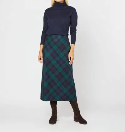 Shop Ann Mashburn Marina Skirt In Blackwatch Tartan In Blue