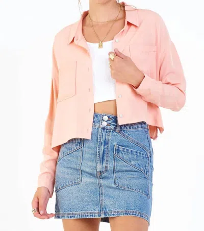 Shop Dear John Denim Julissa Cropped Button Shirt In Pink