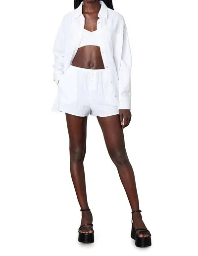 Nia Button Down Shirt In White In White