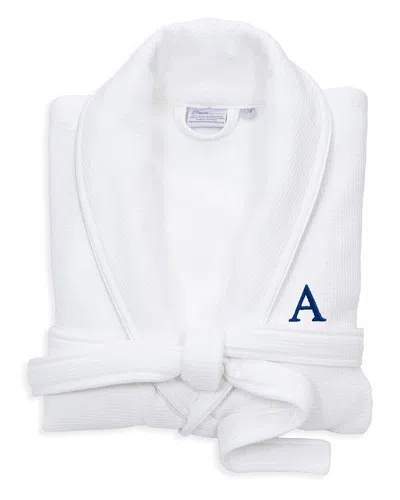 Shop Linum Home Textiles Monogrammed Waffle Large/x-large Terry Bathrobe, (a-z) In White