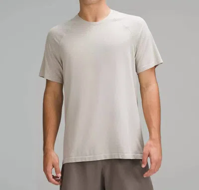Shop Lululemon Men's Metal Vent Tech Short Sleeve Shirt In Raw Linen/white In Multi