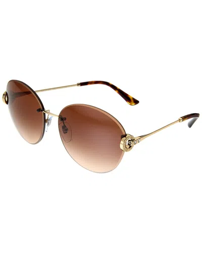 Shop Bulgari Women's Bv6091b 61mm Sunglasses In Gold