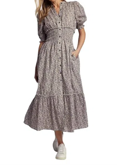 Shop Sundays Hanson Dress In Indigo Bloom In Grey