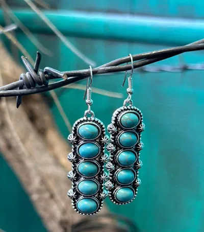 Shop Sterling Kreek Cinco Stone Earrings In Turquoise In Blue